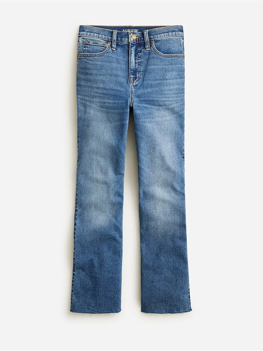 J. Crew Mid-Blue High-Rise Straight Jeans